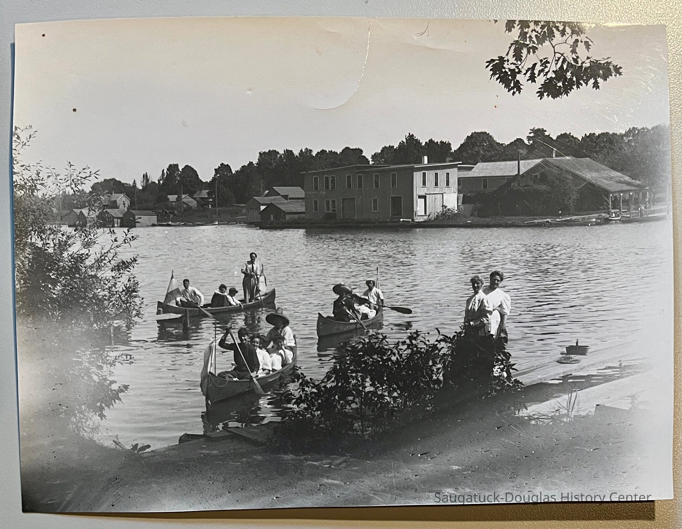          Canoes across from Tourists Home, c1903 picture number 1
   