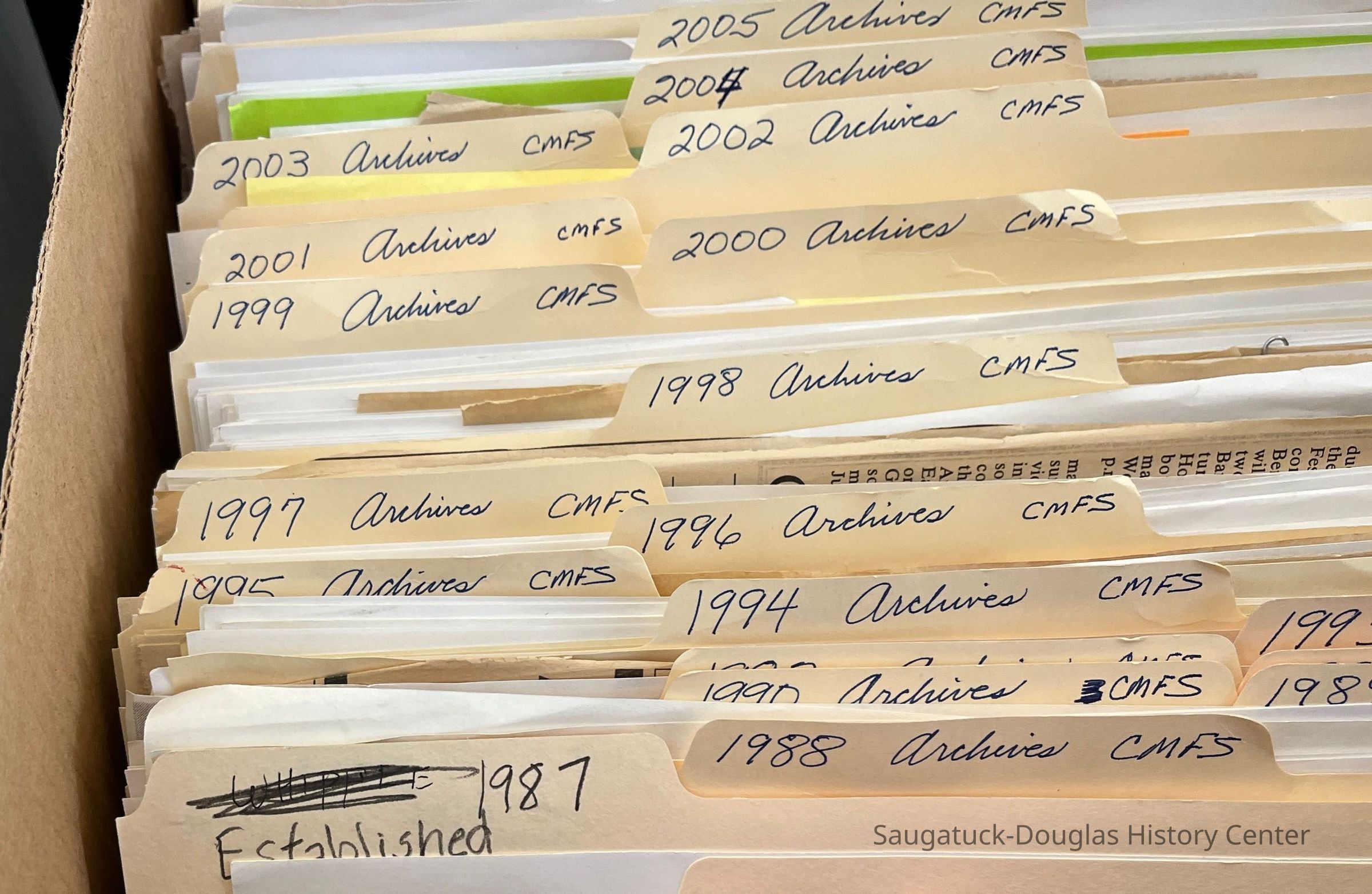          Box A folders first section
   