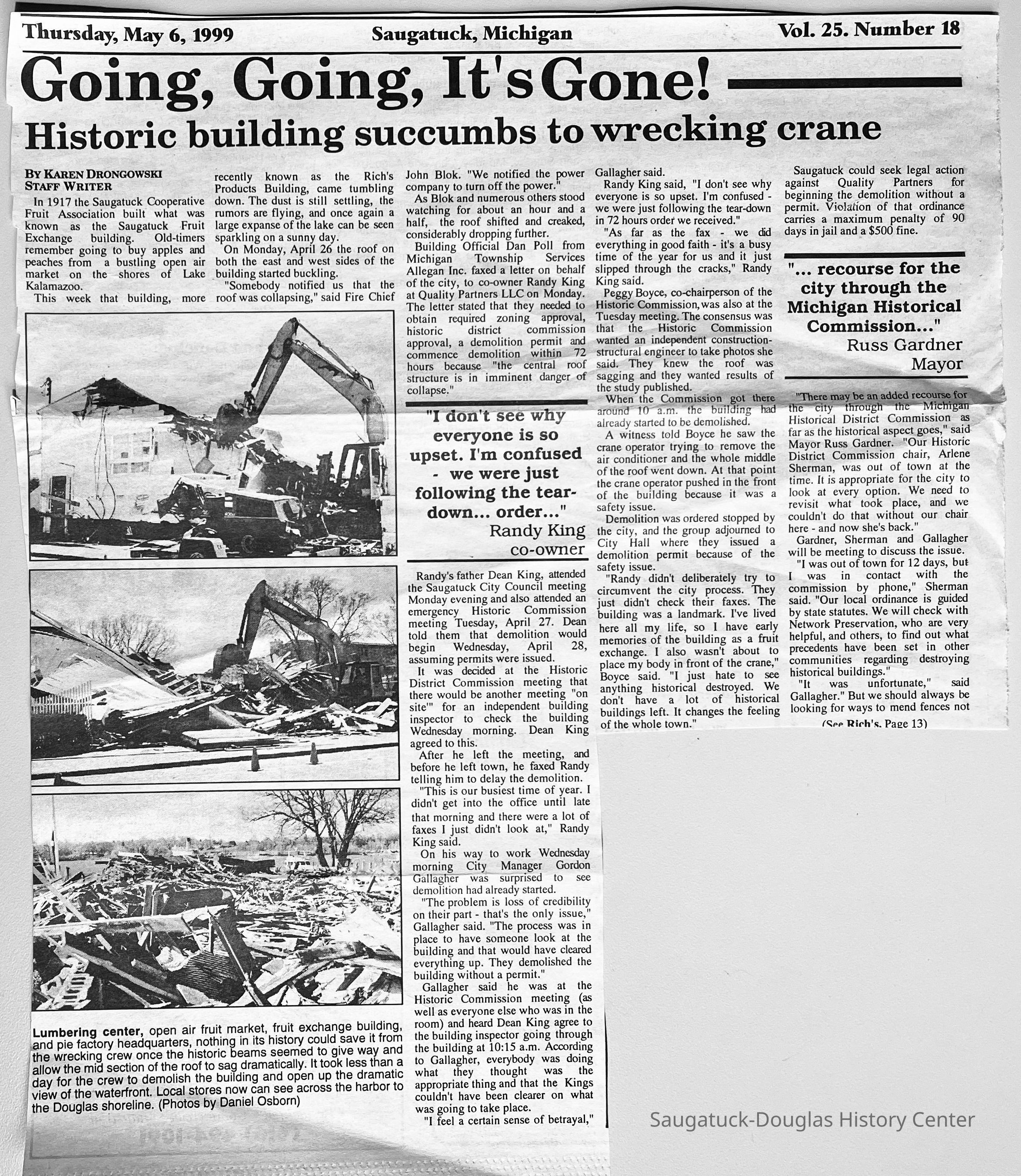          Rich's Pie/Saugatuck Fruit Exchange building demolition picture number 1
   