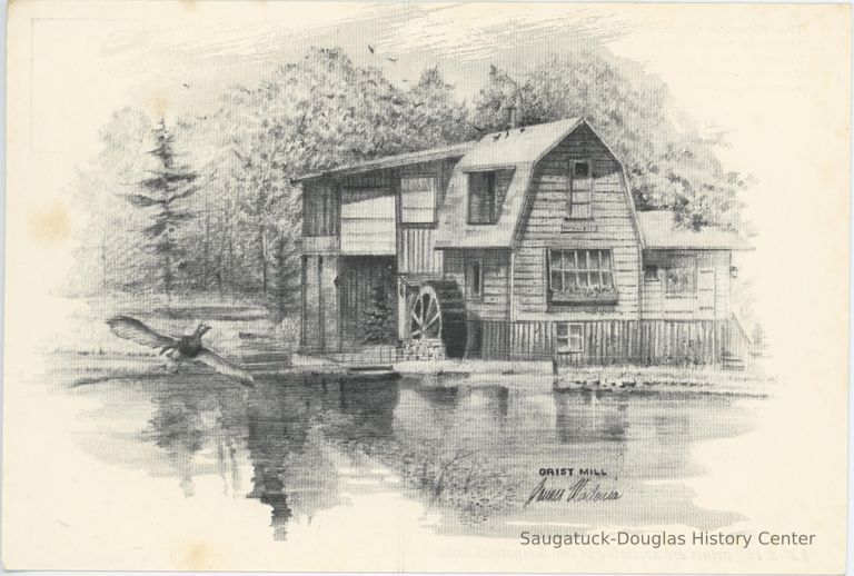          Peterson Grist Mill Postcard; Illustration done by James Madonia
   