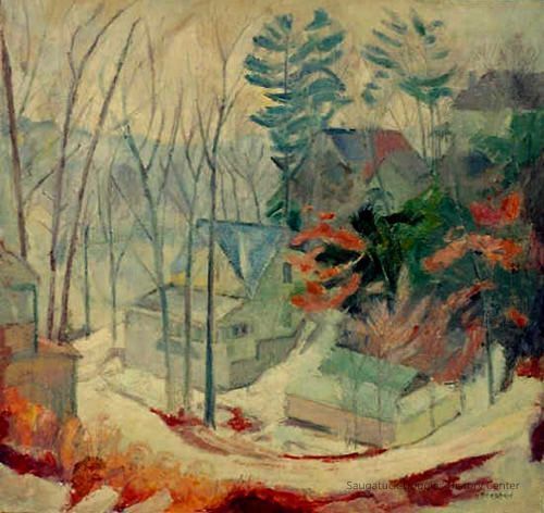          Theida home at 115 Van Dalson Street - just off Park St in Saugatuck; Krehbiel 1936 23x24 oil .jpg 139KB - Digital file from Jack Sheridan Drive 2021.72.02
   