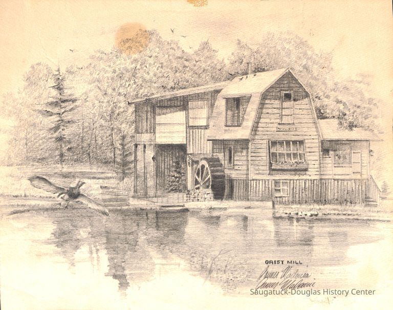          Pencil drawing of the Peterson Mill
   
