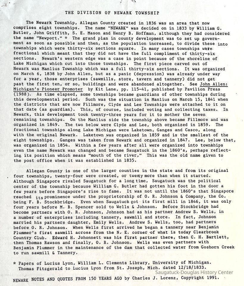          The Division of Newark Township 1836 picture number 1
   