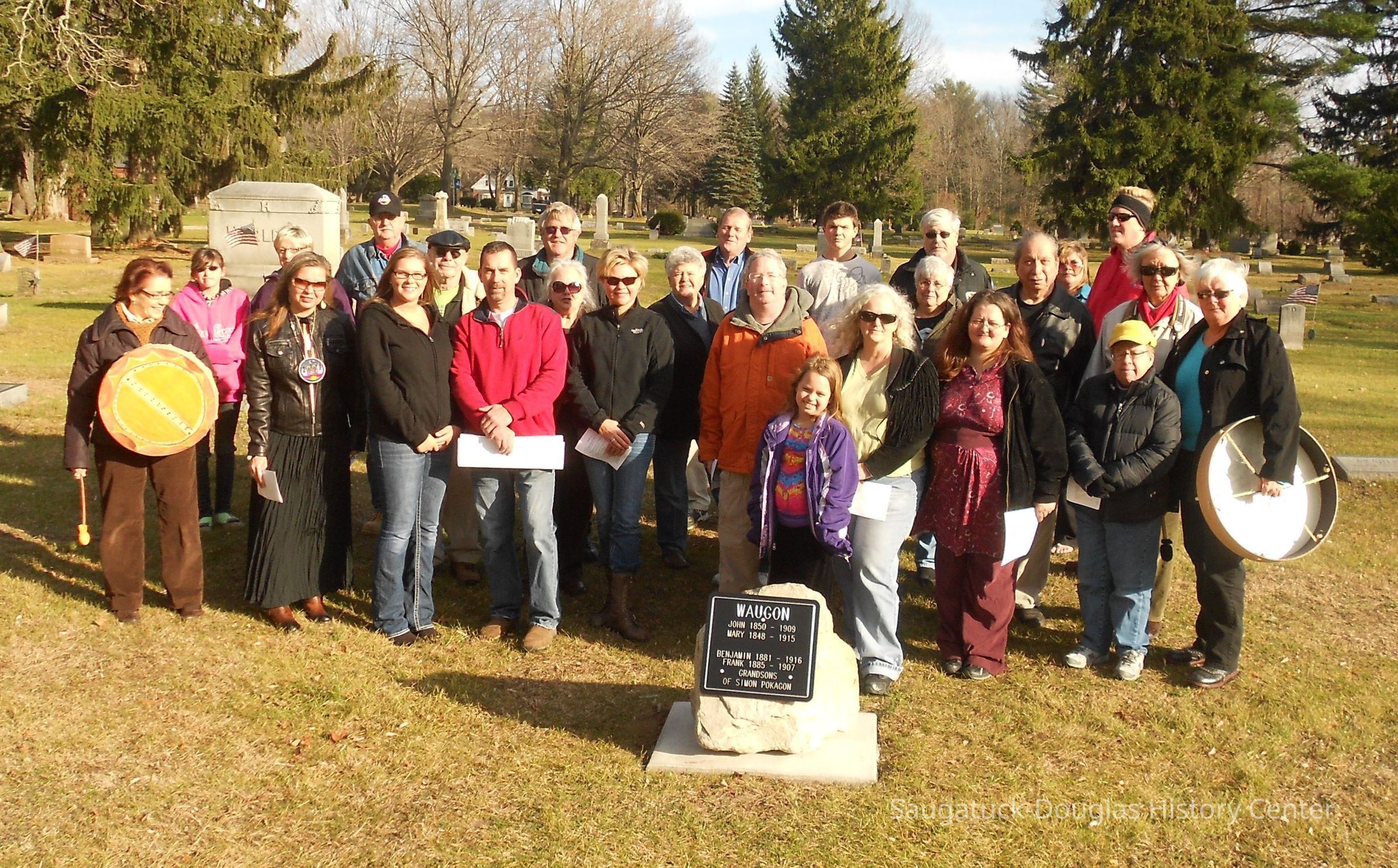 Nov. 2011 dedication of new Waugon marker at Riverside Cemetery