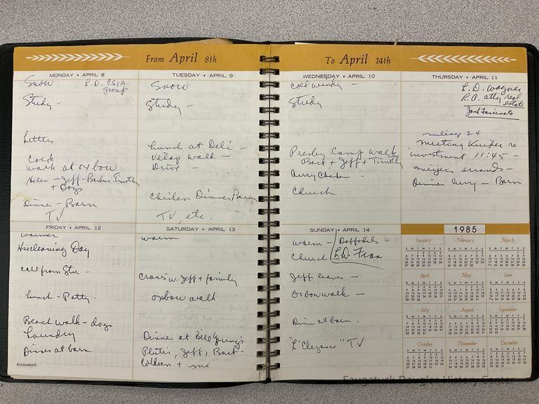 Burr Tillstrom 1985 “week at a glance” appointment book - Image 2