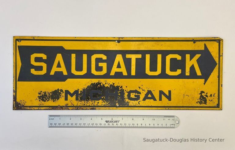          Metal sign, Saugatuck directional picture number 1
   