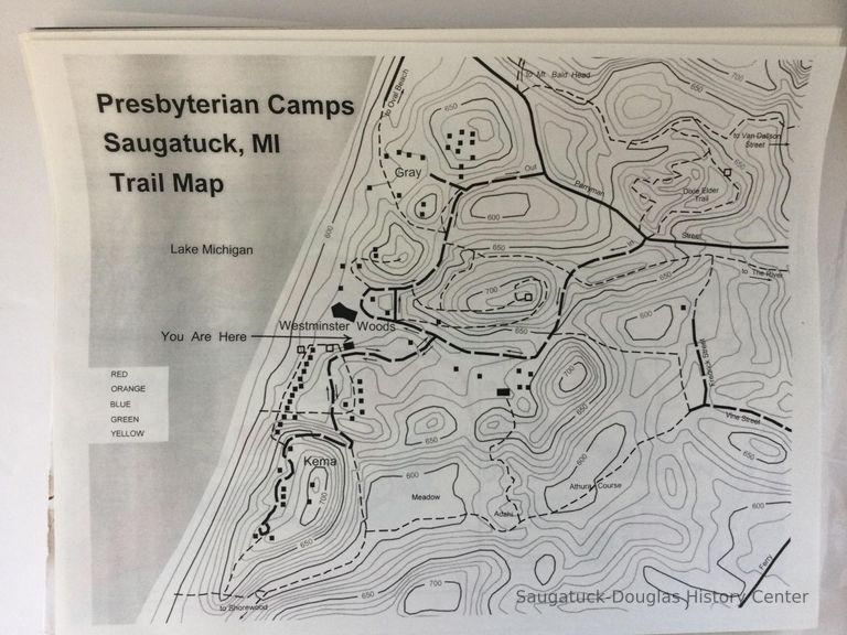          Trail/ topographical maps of Camp Gray ca. 1997
   