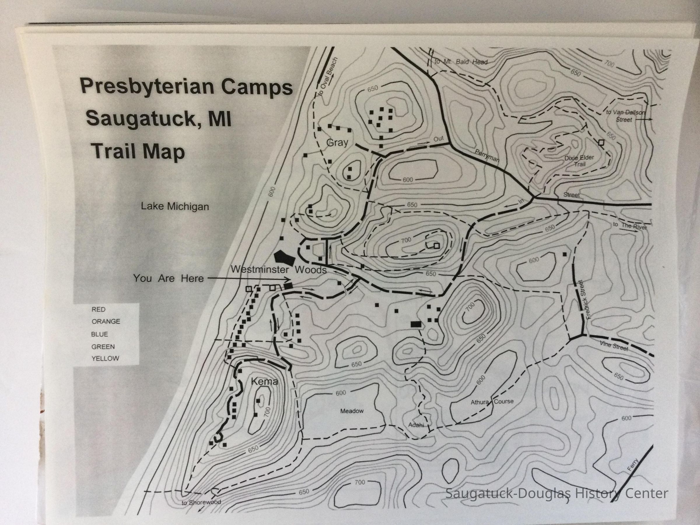 Trail/ topographical maps of Camp Gray ca. 1997