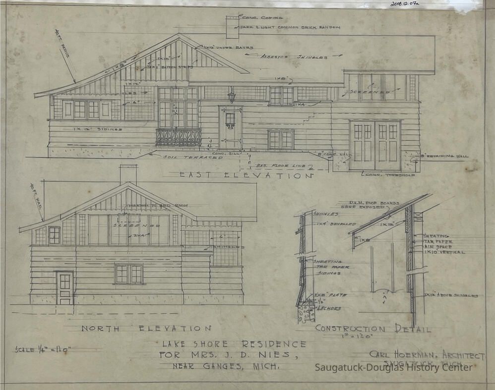 Lake Shore Residence/For Mrs. J. D. Nies,/Near Ganges, Mich. (Nies) picture number 1
