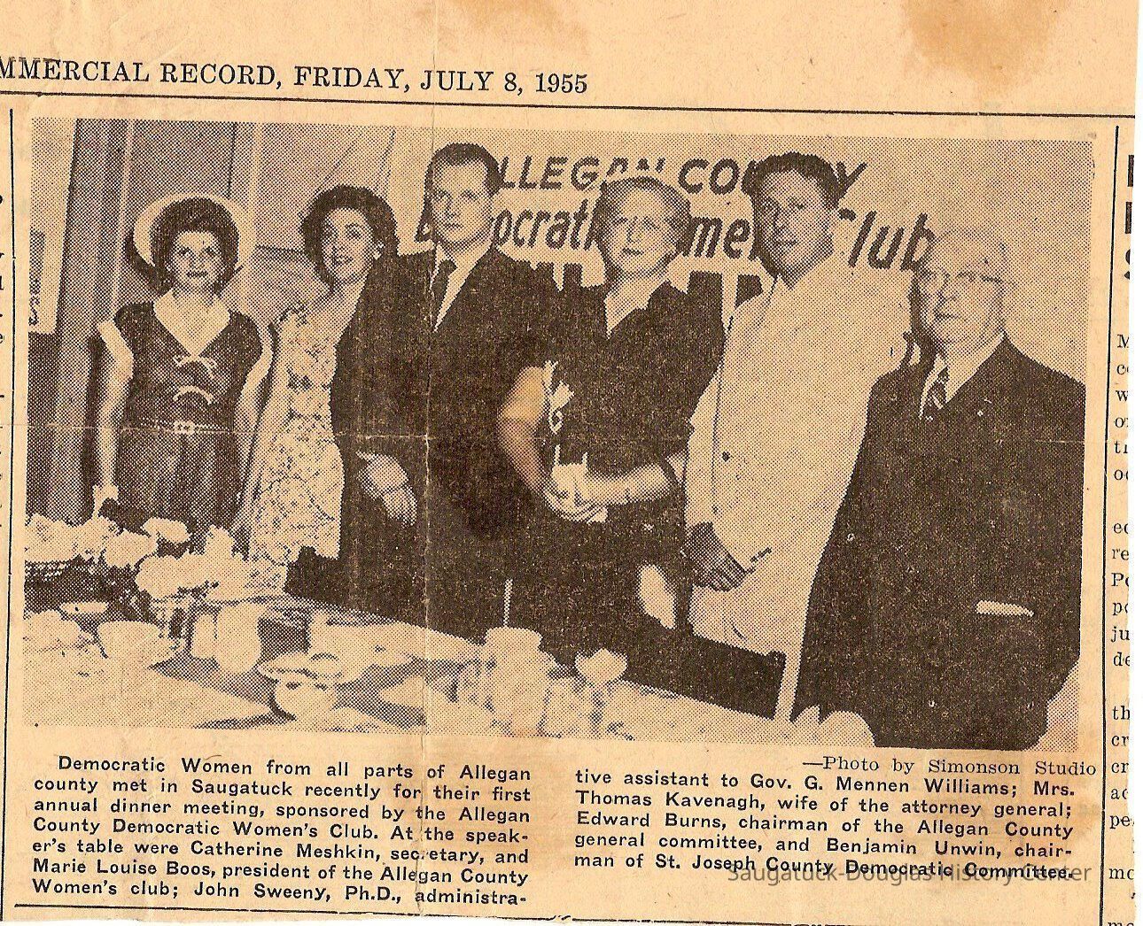          democratic woman of Allegan Co; Origsize: 4.5 x 6