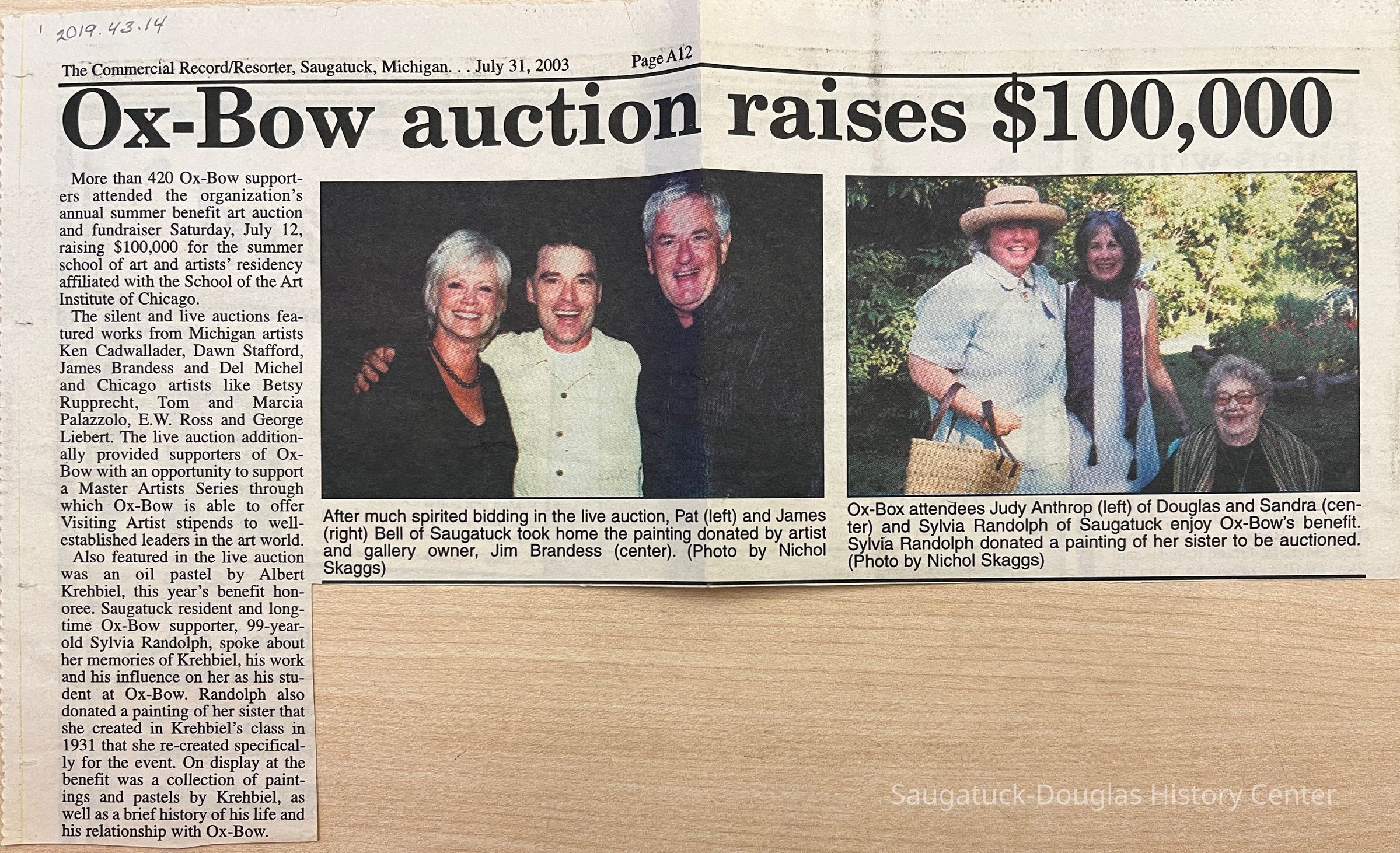Ox-Bow Auction Raises $100,000 picture number 1
