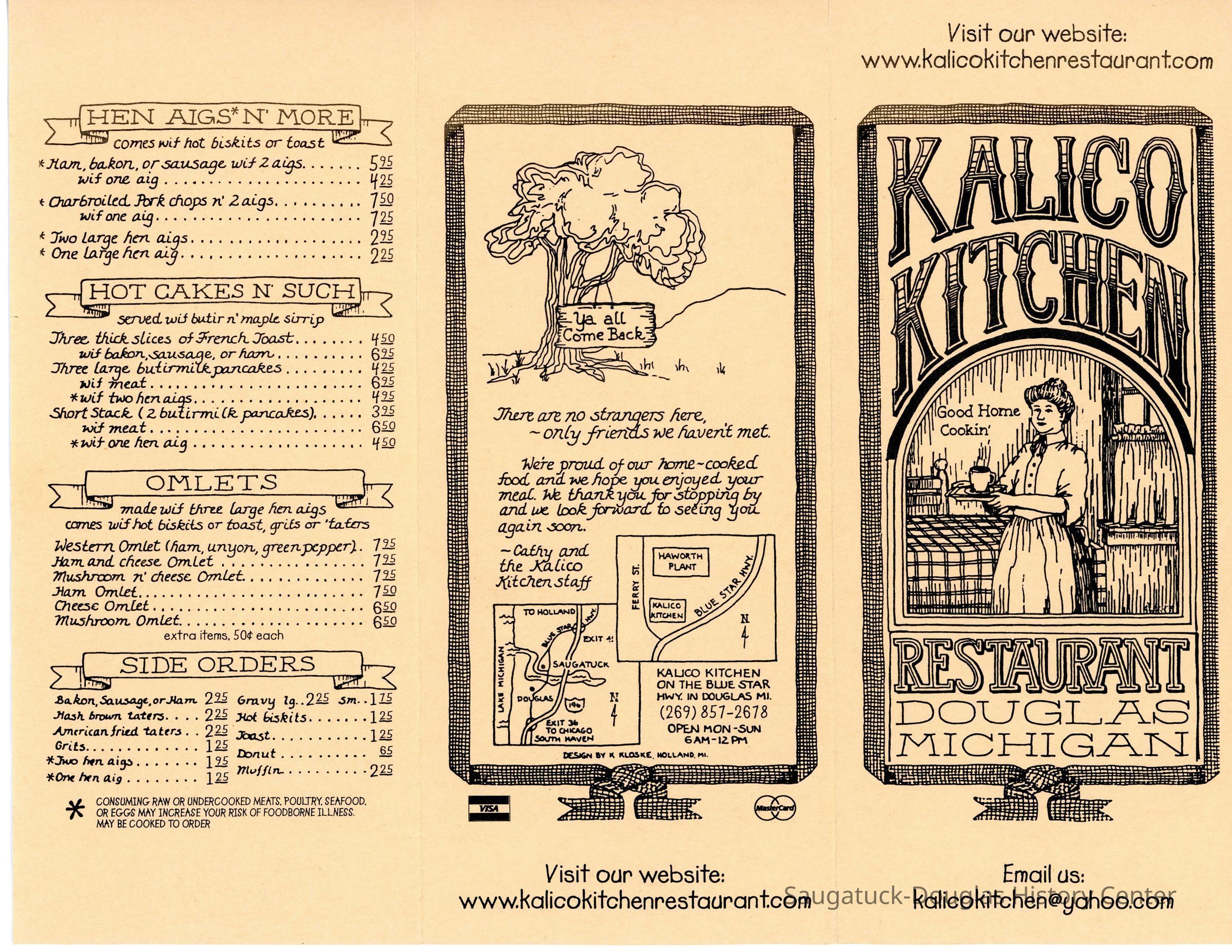 Kalico Kitchen Menu
