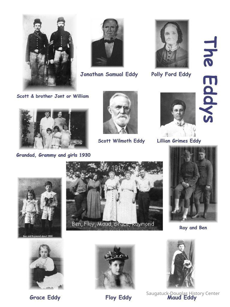          eddys.jpg 291KB; Scott Eddy, William Eddy, Jonathan Eddy, Polly Ford Eddy, Scott Wilmoth Eddy, Lillian Grimes Eddy, Grace Eddy, Floy Eddy, Maud Eddy.
   