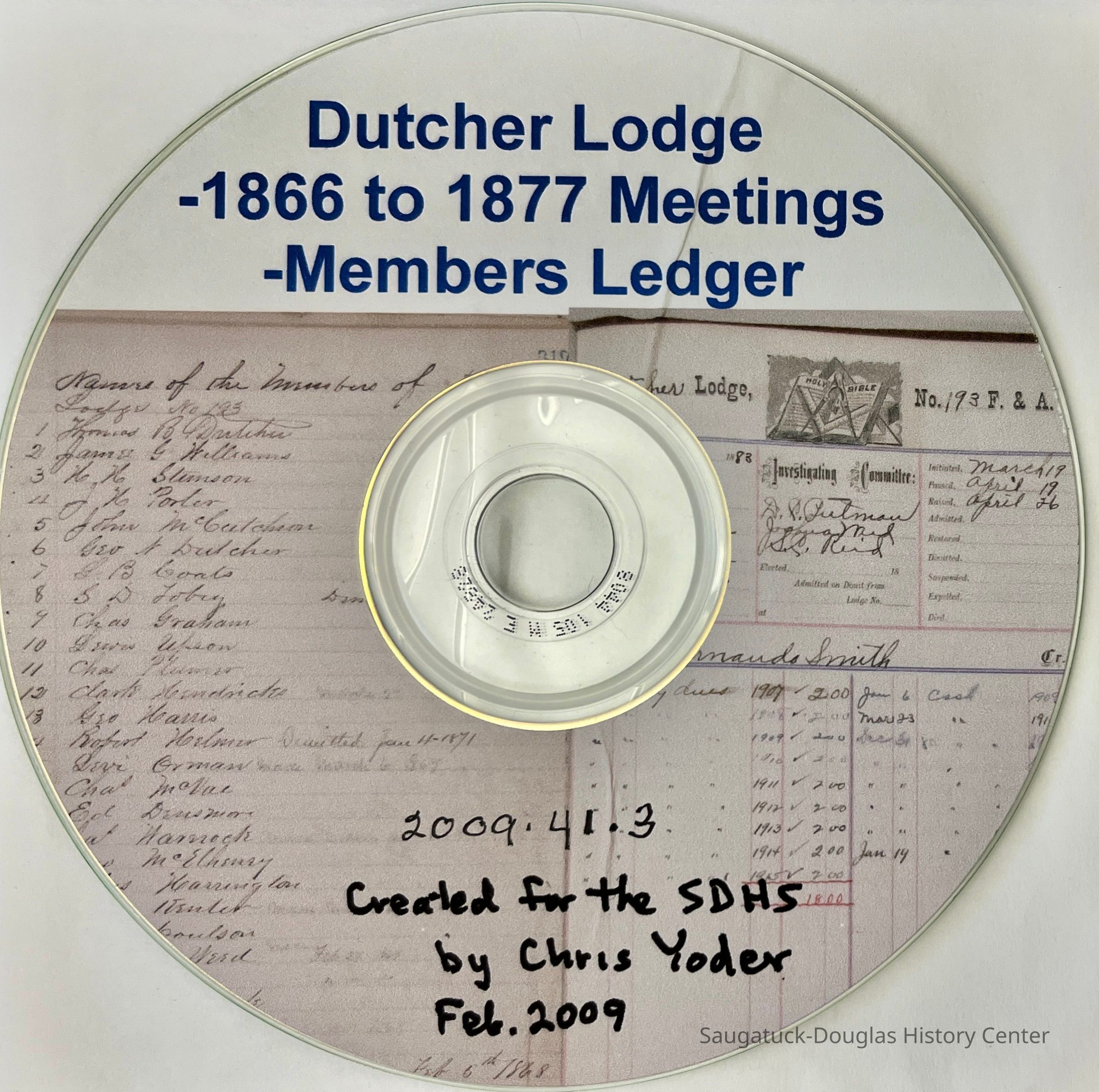          Created for the SDHC by Chris Yoder, Feb. 2009
   
