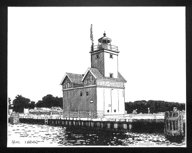          Print of the Holland Lighthouse by John Leben
   