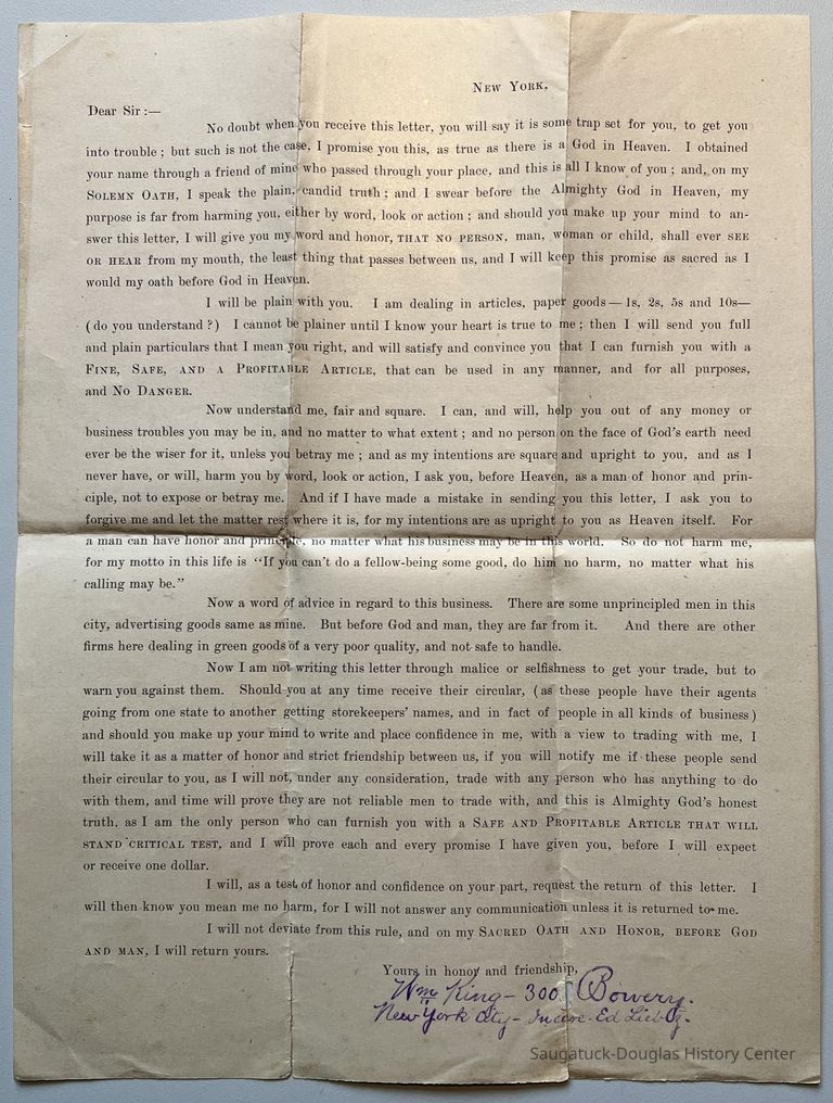          Printed letter
   