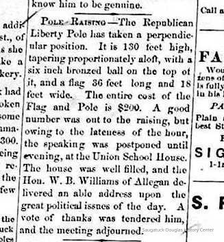 cr1868081304RepublicanLibertyPoleRaised.jpg; 1868 Republicans waving their patriotism