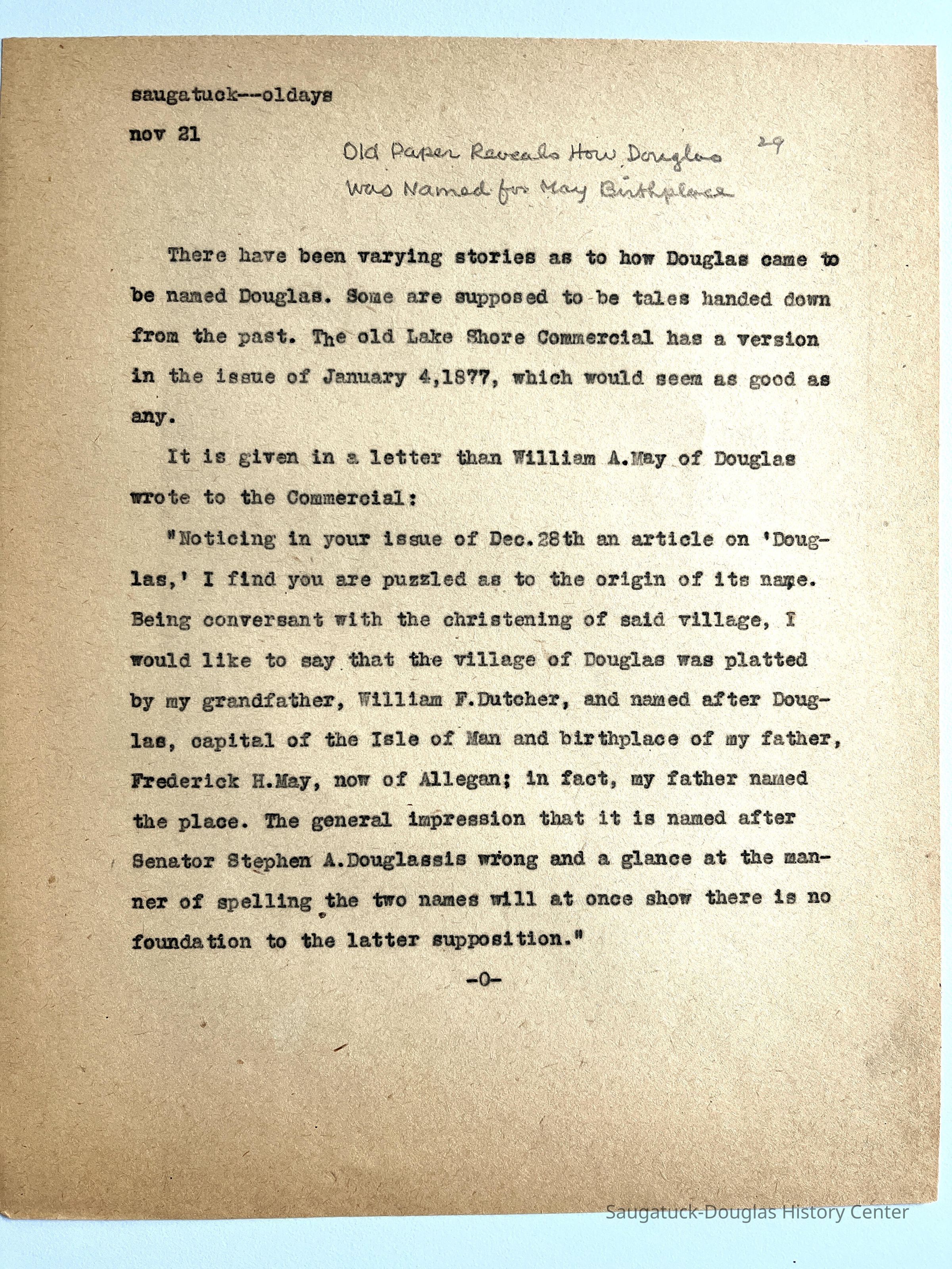 How Douglas got its name picture number 1