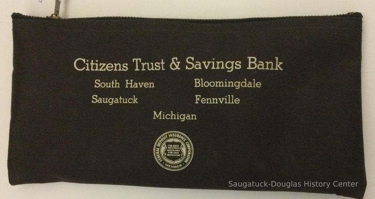          Citizens Trust & Savings Bank; Brown vinyl bank bag
   