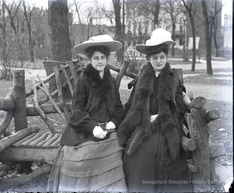          Ladies on bench; 3 slightly different versions of this photo
   