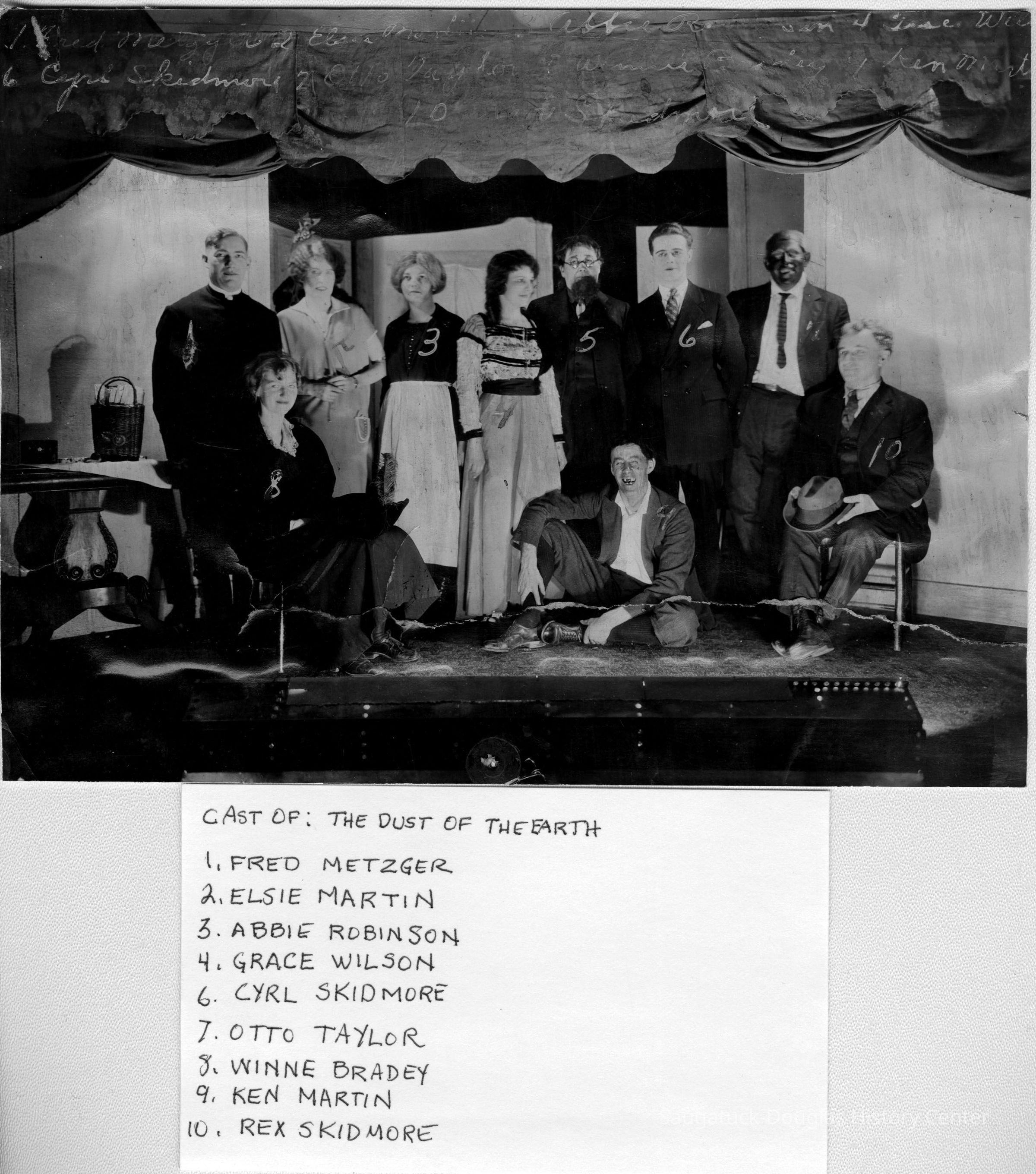          89-1-44 Play Cast.jpg 950KB; The man at the far left may be Rev. Nathaniel Skidmore of the Saugatuck Congregational Church
   