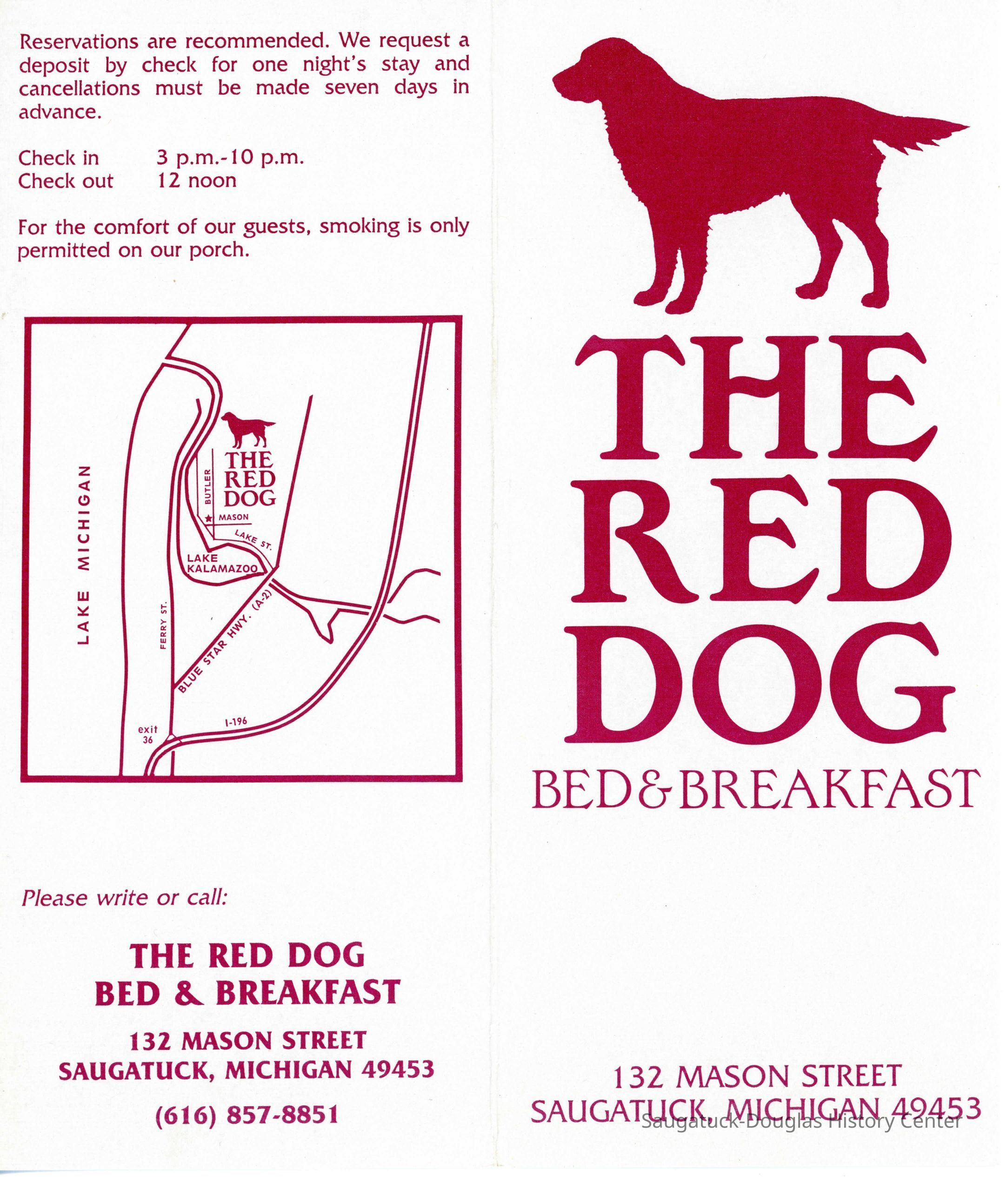 The Red Dog Bed & Breakfast Brochure