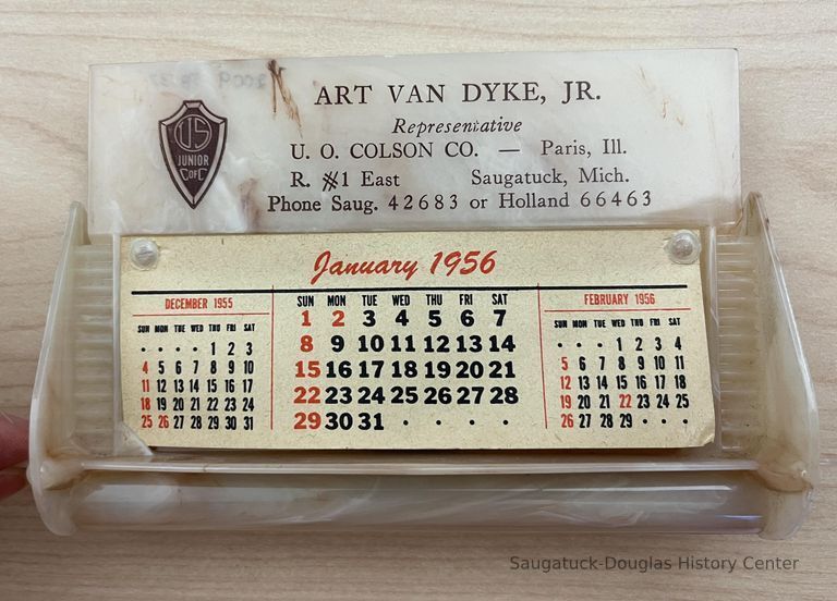          1956 Plastic desk-top calendar - Art Van Dyke, Jr. picture number 1
   