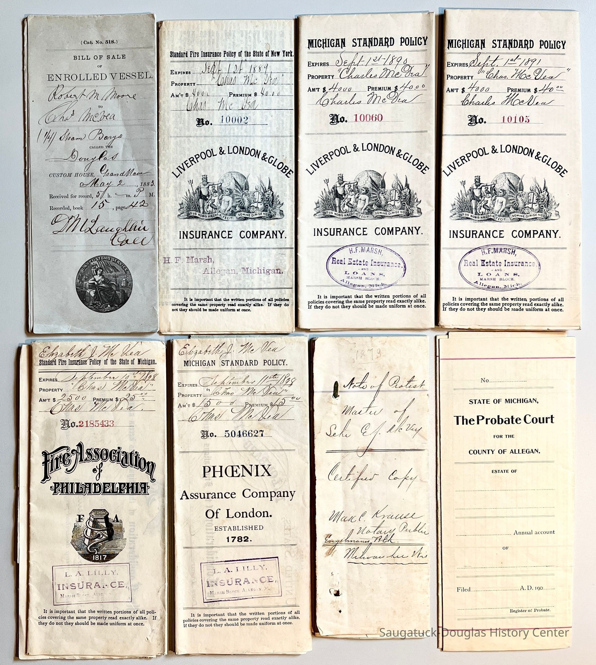 Insurance policies and bills of sale, marine picture number 1