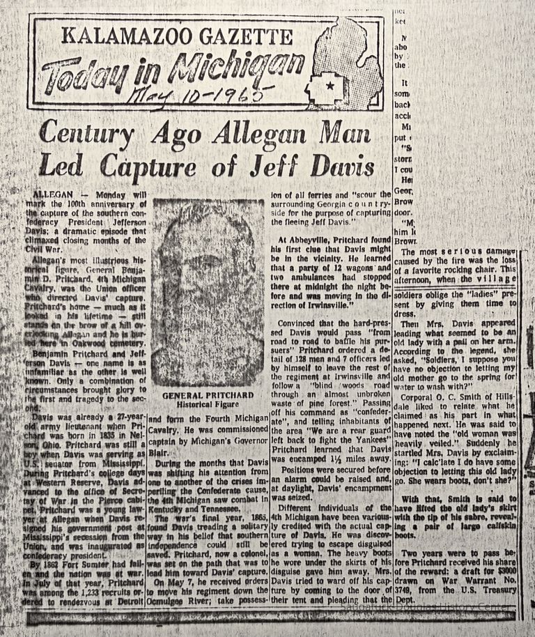          Benjamin Pritchard captures Jefferson Davis picture number 1
   