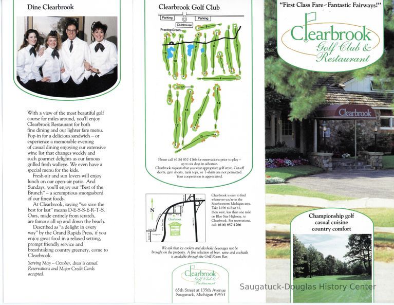          Clearbrook Golf Club & Restaurant Brochure
   