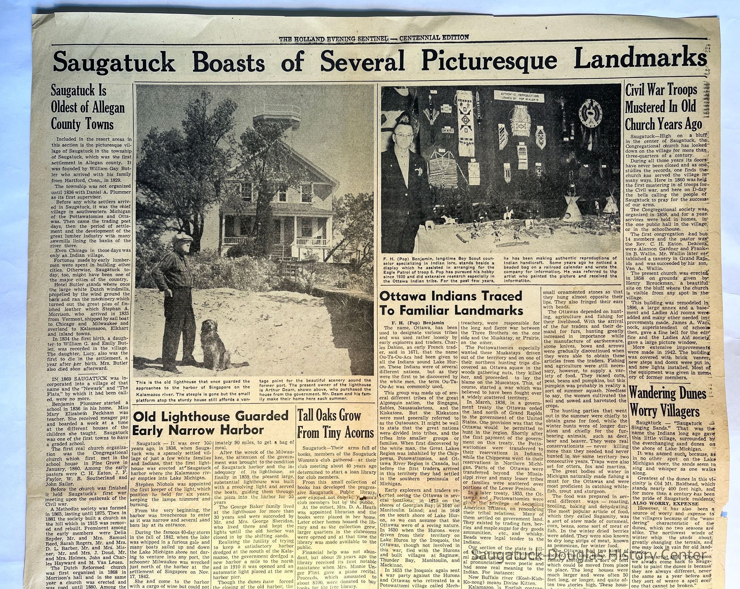          Saugatuck articles from Holland Centennial Edition picture number 1
   