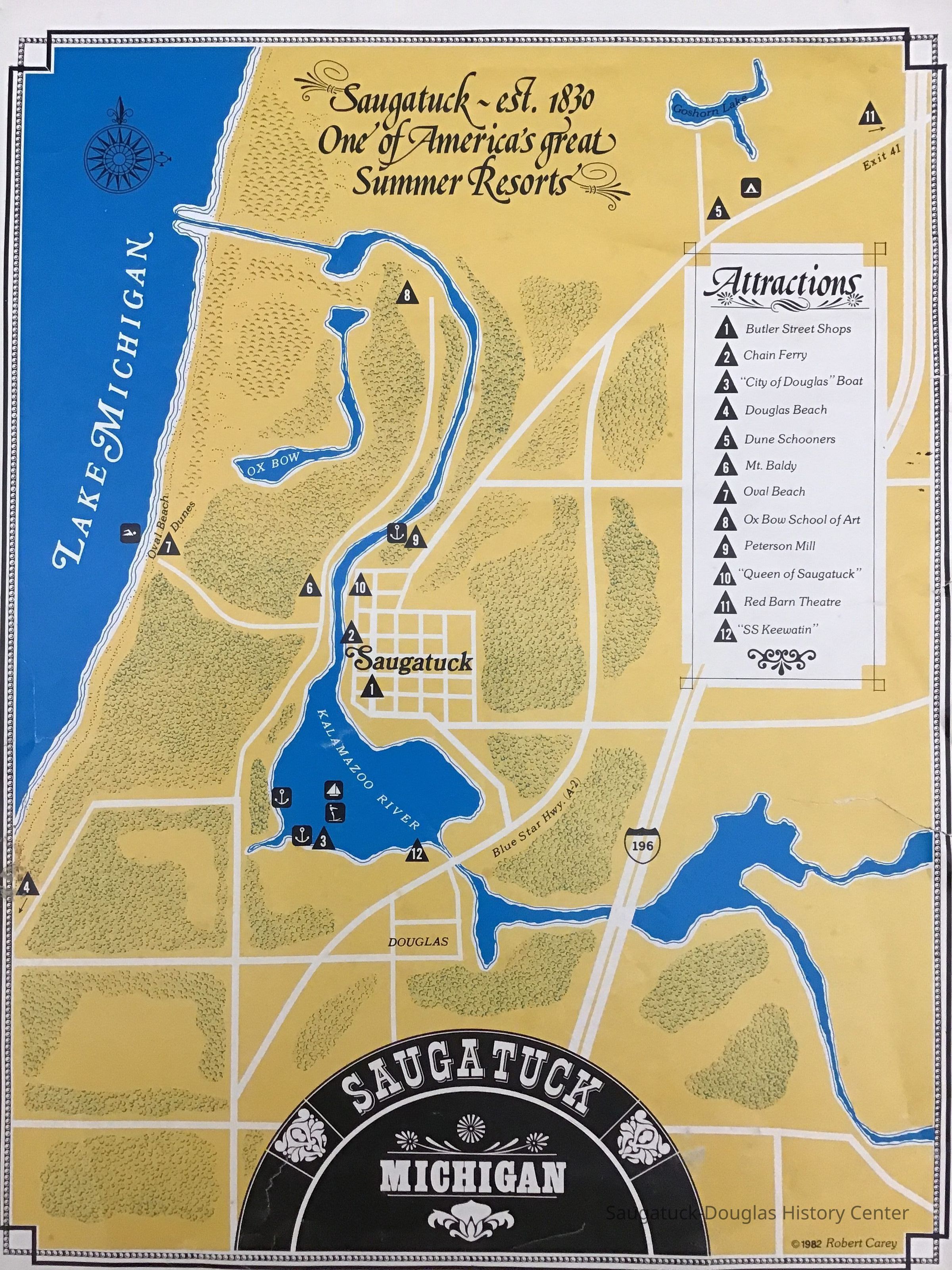          Saugatuck attractions map 1982 picture number 1
   