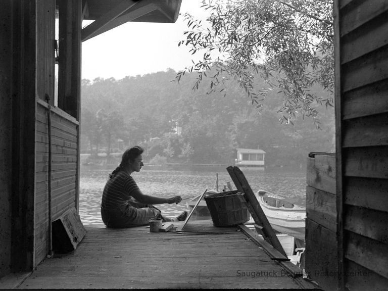          Lone painter at Ox-Bow's Village Studio picture number 1
   