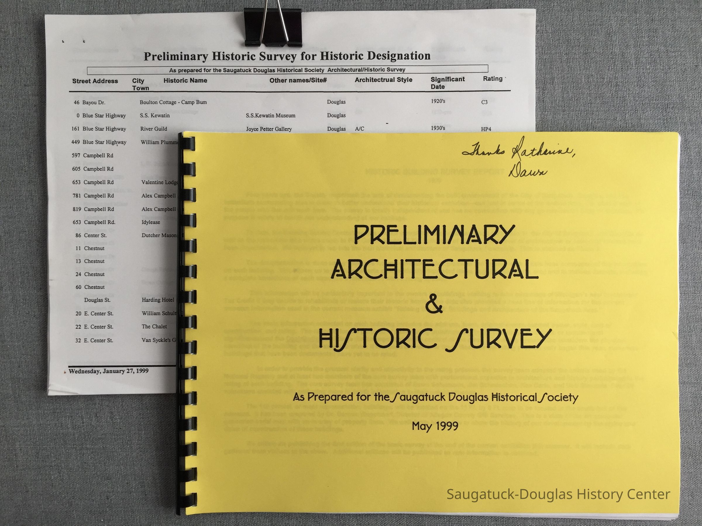 January (looseleaf) and May (yellow, spiralbound) reports