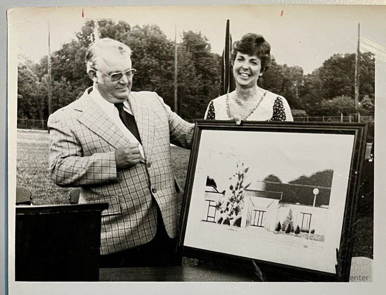          Debbie Hoffman and Don Oyler with High School entrance rendering picture number 1
   