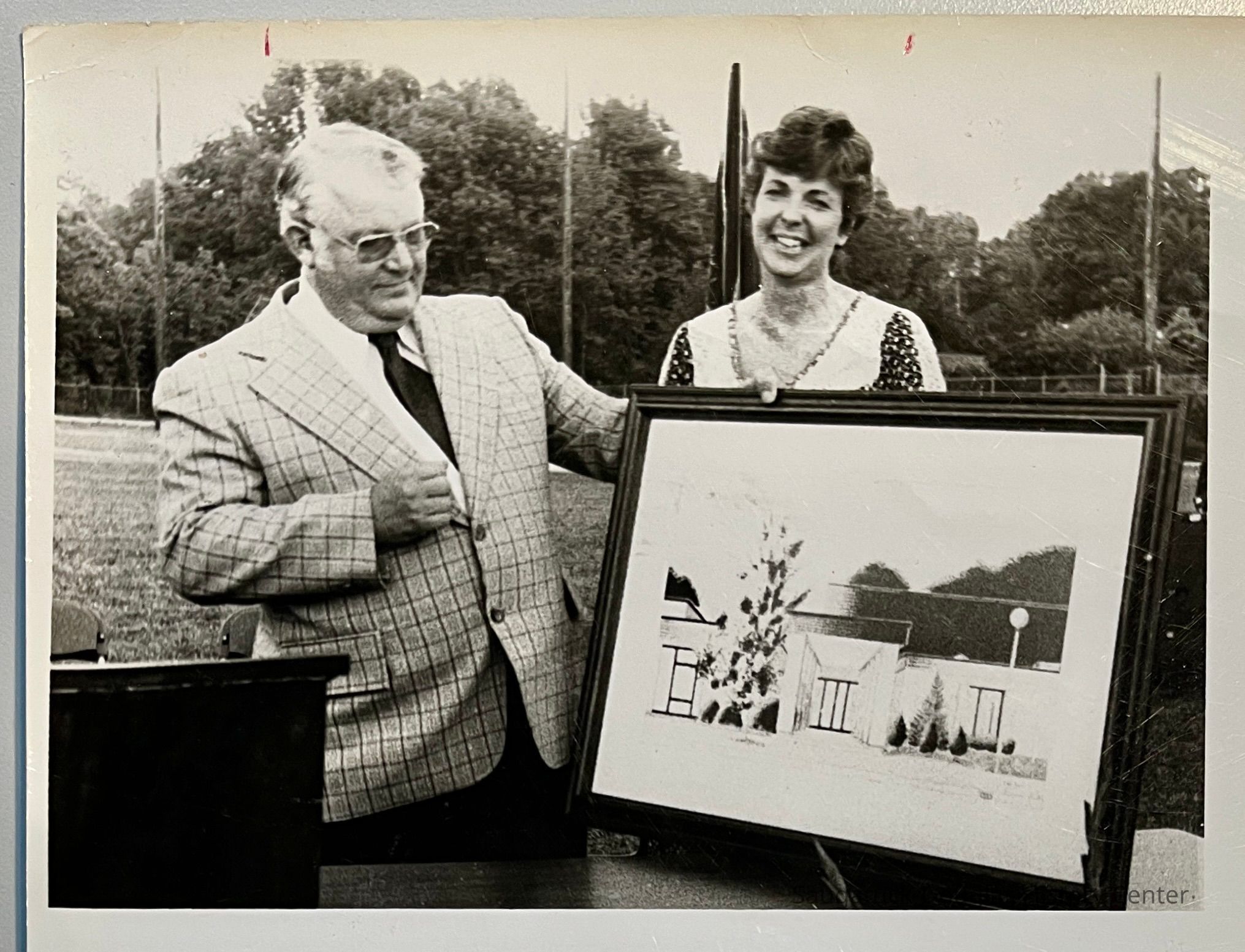          Debbie Hoffman and Don Oyler with High School entrance rendering picture number 1
   
