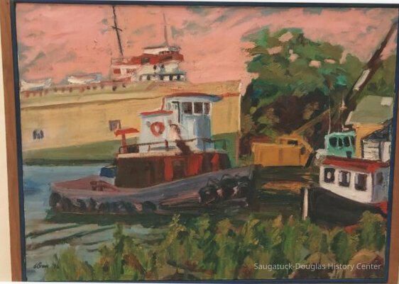 Tugs painting by George Brown; Origsize: 6