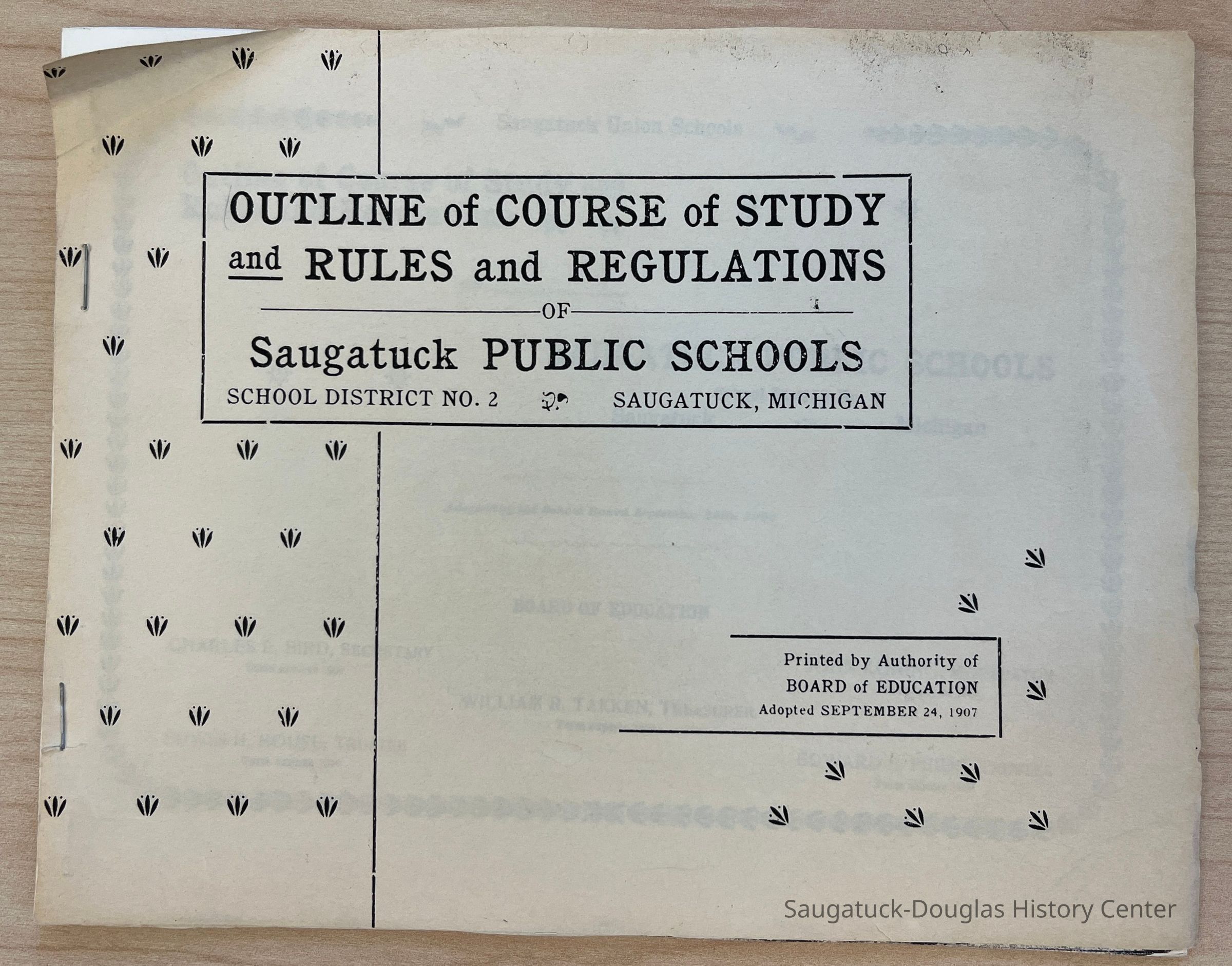          Outline of Course of Study and Rules and Regulations of Saugatuck Public Schools District no. 2 picture number 1
   