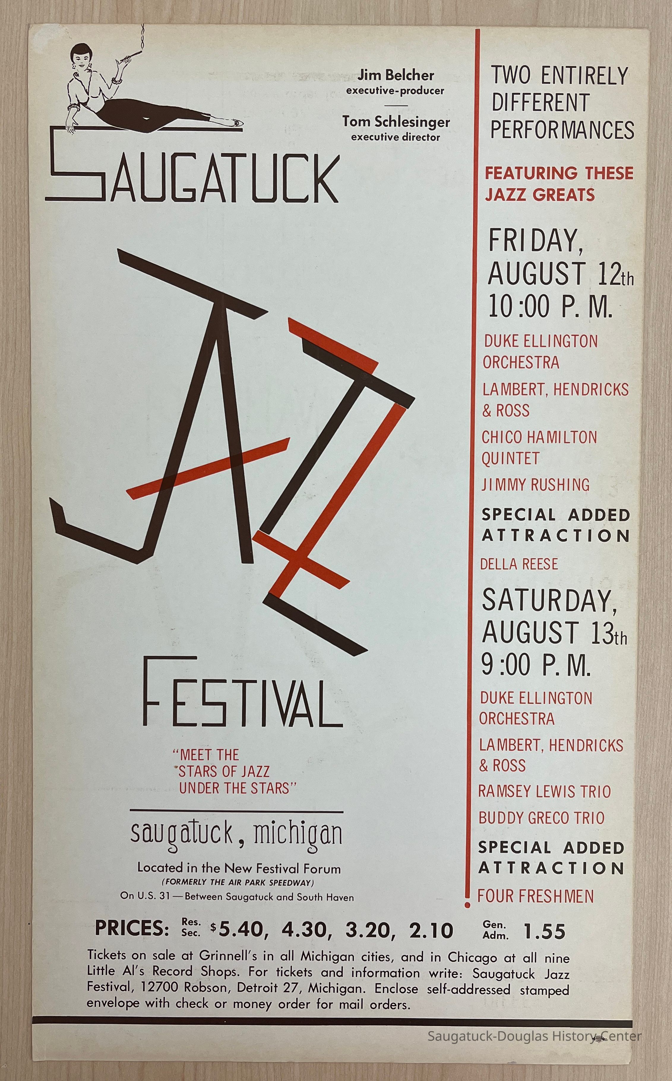 Jazz Festival poster, 1950s, 2 sided picture number 1