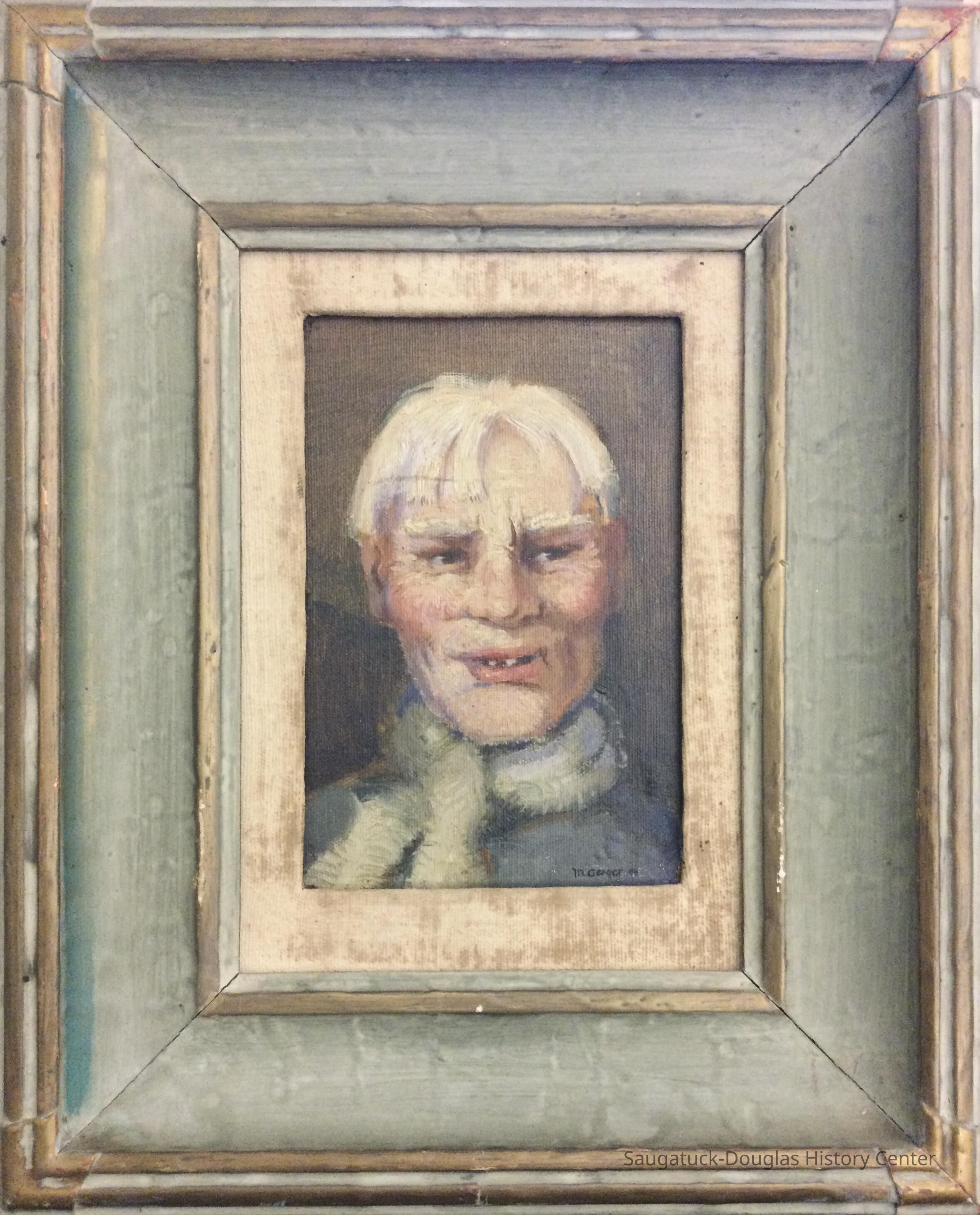 Oil painting of an unknown blond man