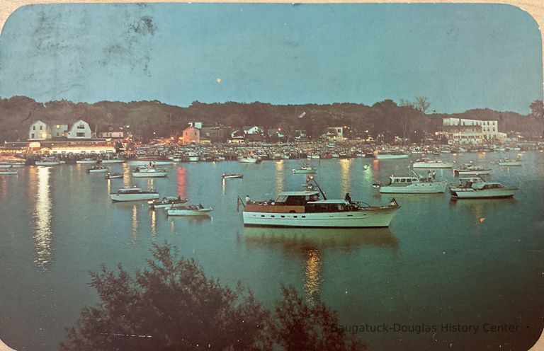          Postcard of the Saugatuck harbor at dusk picture number 1
   