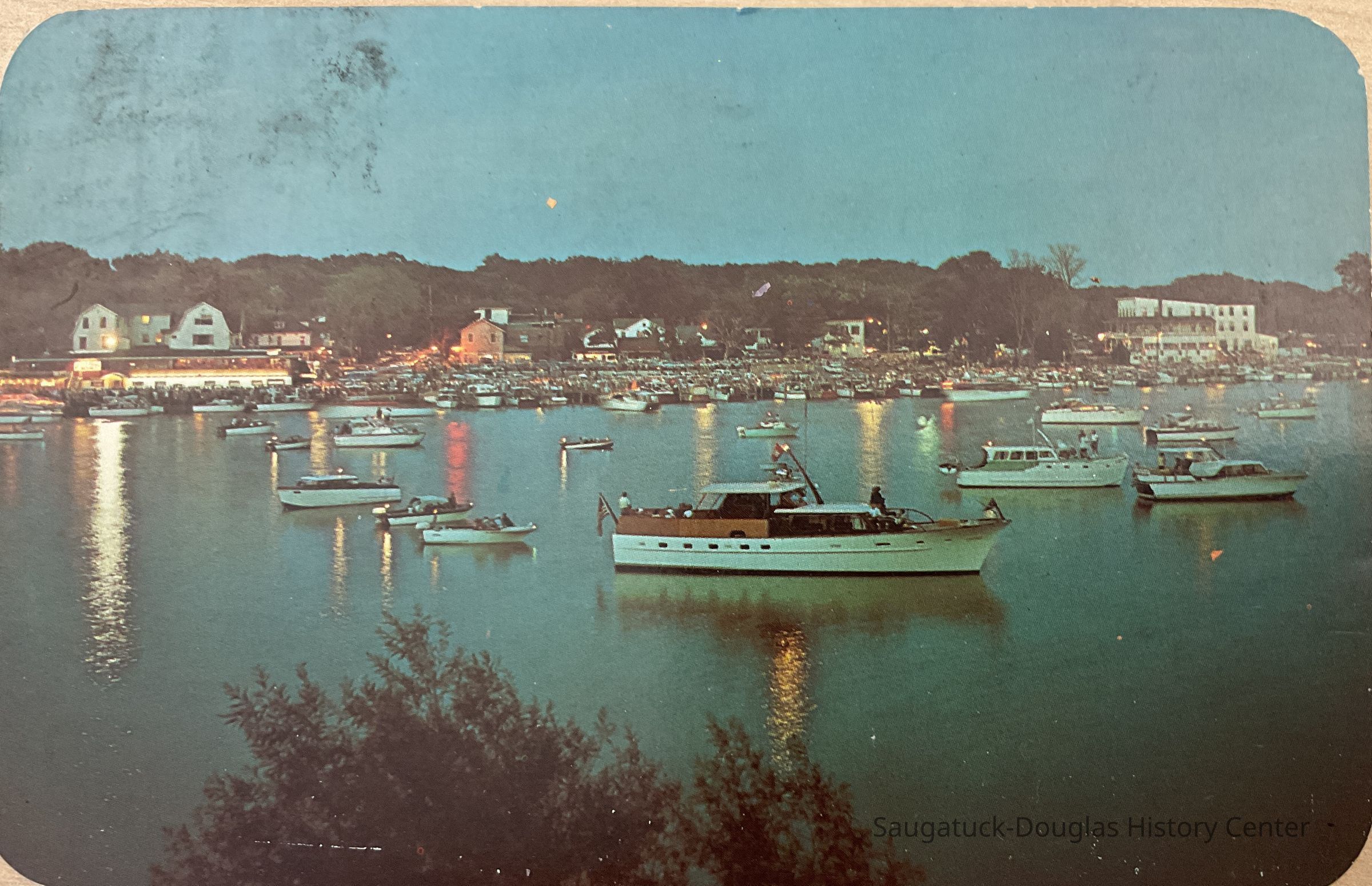          Postcard of the Saugatuck harbor at dusk picture number 1
   