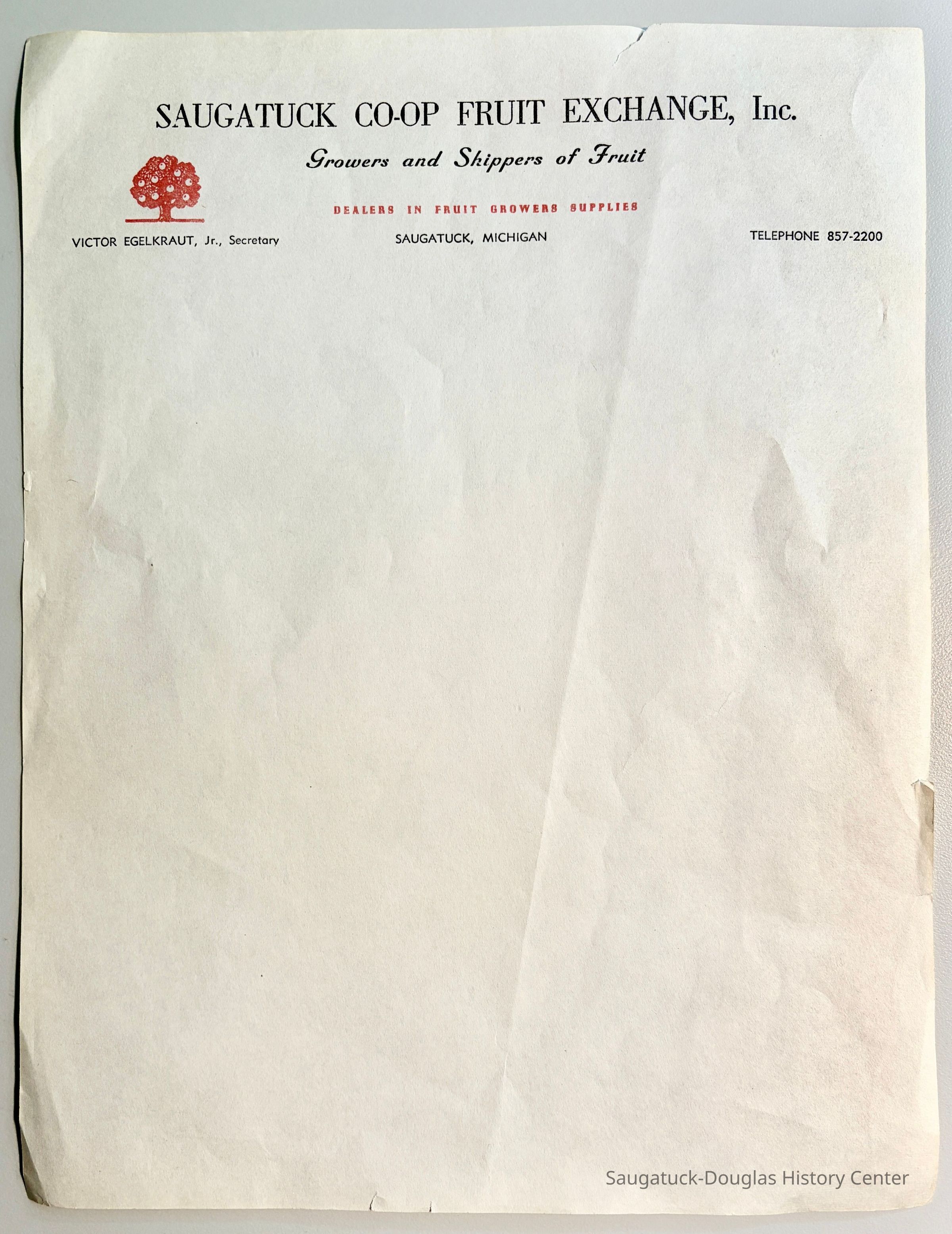          Saugatuck Fruit Exchange letterhead picture number 1
   