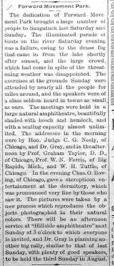 C.G. Neely, Graham Taylor, W.N. Ferris, W.H. Tuttle, Charles, O. Bowing steropticon