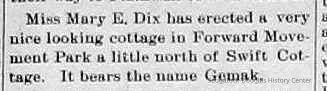 Mary E. Dix, Gemak cottage