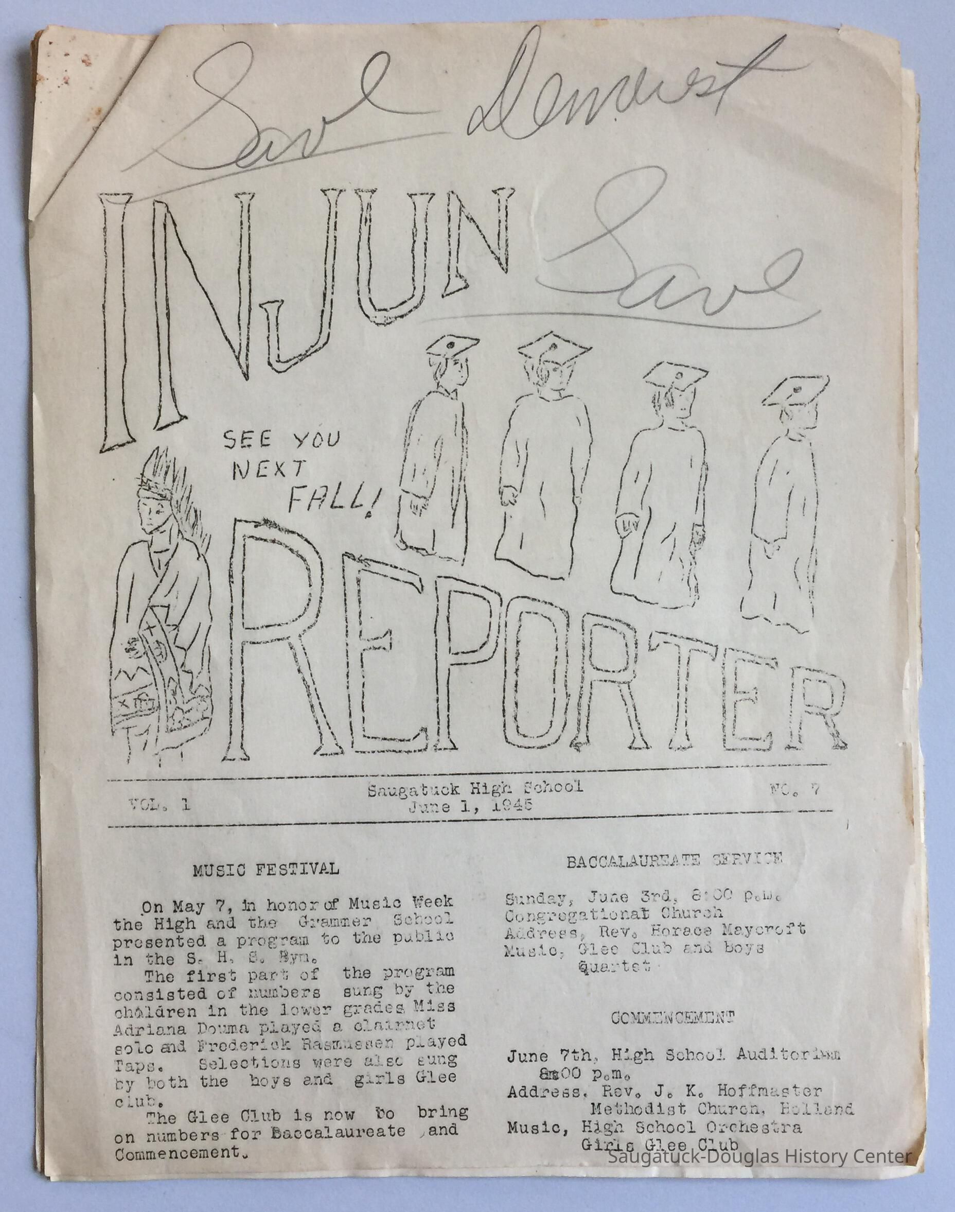 front page of Injun Reporter