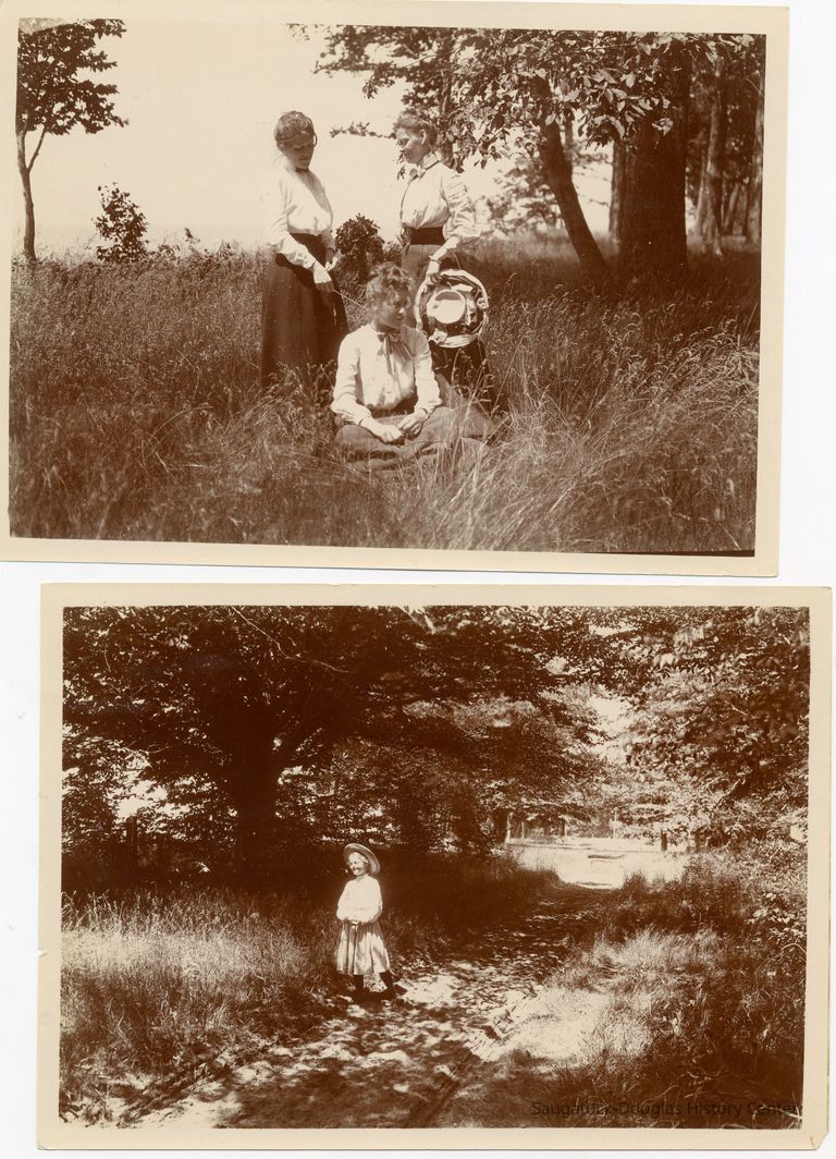          Orchard cabin ca 1910.jpg 3.3MB; Name may refer to O.C. Simonds Orchard cottage OR the Orchard Cabin in Douglas at the corner of Center Street and Lakeshore Drive - Three woman in late 1800s/early 1900s long pale shirts and long dark skirts in a meadow near the lake and a girl with a hat on an unpaved forest road.
   