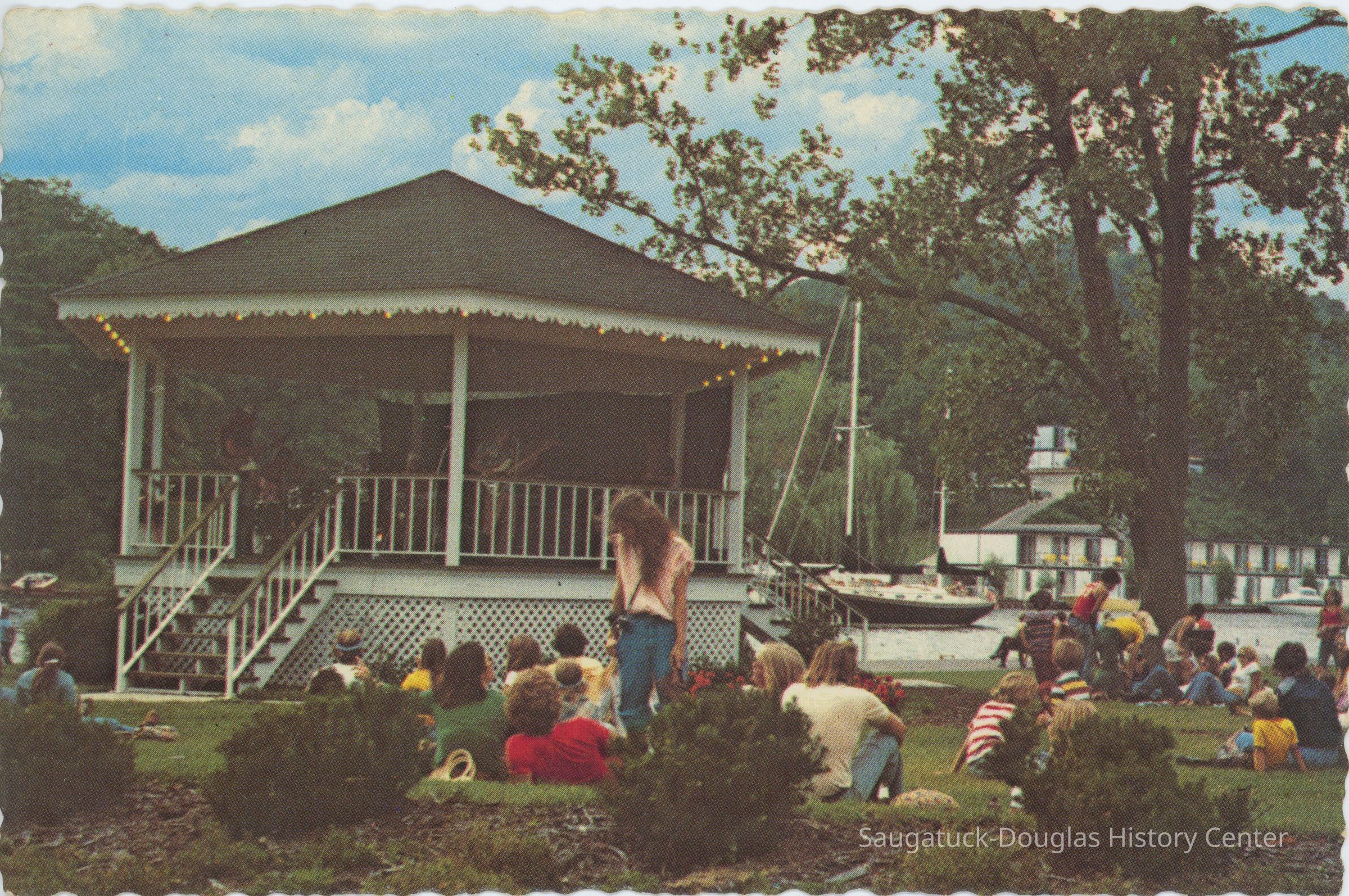 Bicentennial Bandstand on Saugatuck's Scenic Kalamazoo River Postcard