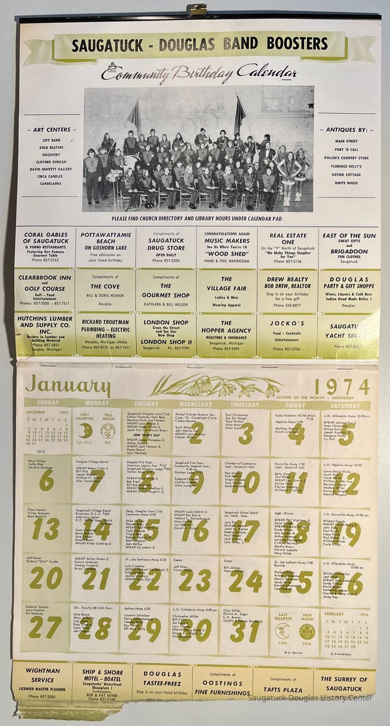          Calendar, Band Boosters 1974 picture number 1
   