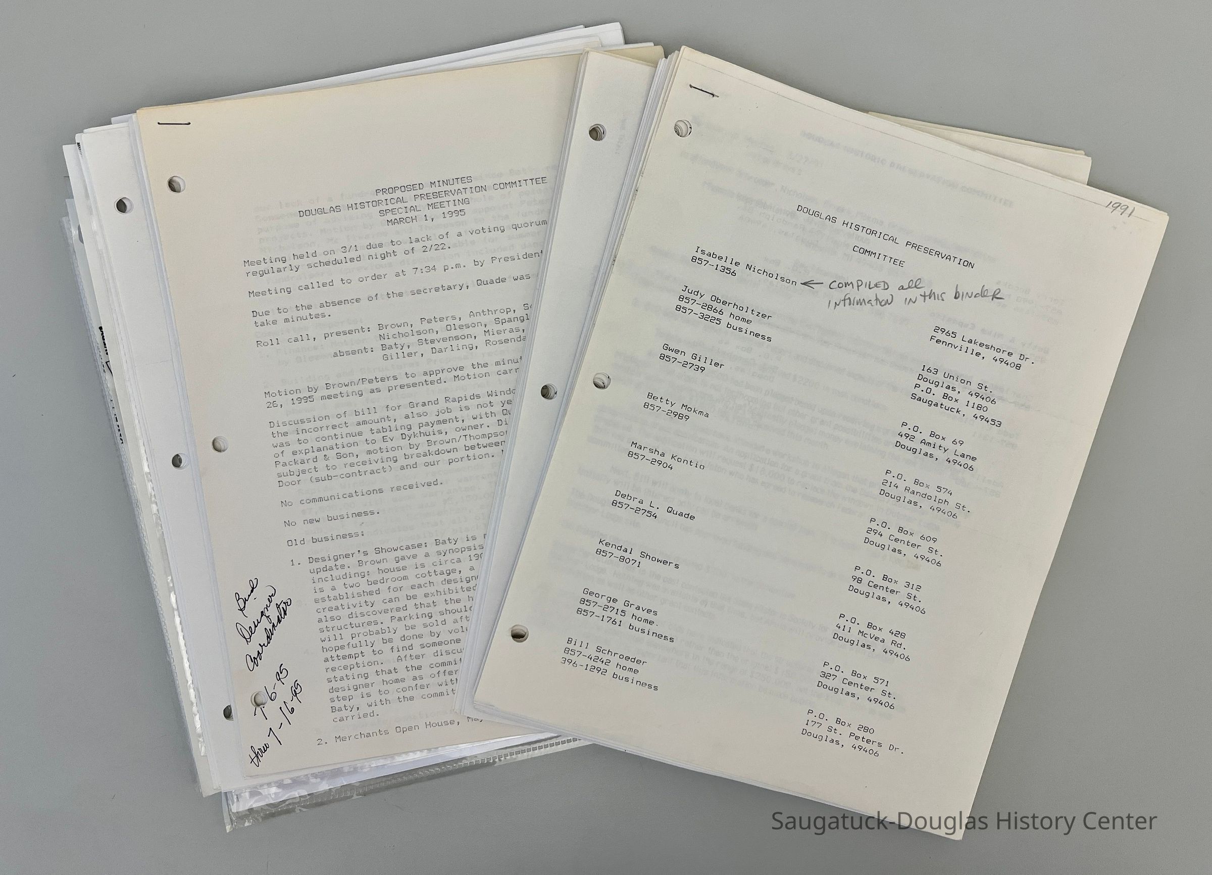 Douglas Historical Preservation Committee minutes picture number 1